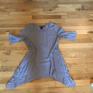 Grey flair high low shirt